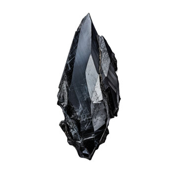 Obsidian shard isolated on transparent background