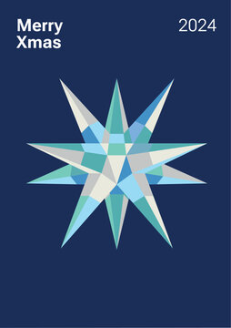 Star. Christmas and New Year greeting cards. Vector illustration concepts for graphic and web design, social media banner, marketing material