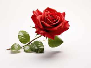 Beautiful Red Rose Flower isolated on white background