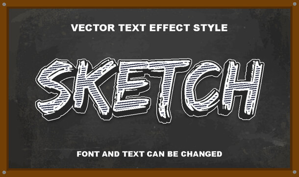 sketch blackboard vintage chalk style typography editable text effect font template background design