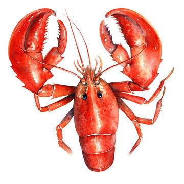 recommend clip art: watercolor lobster, lobster clipart for graphic resources