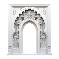 Oriental Arch Shaped Decorative Door or Window Frame isolated on white background