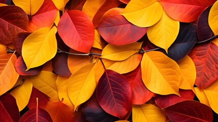 Fototapeta na wymiar Beautiful yellow red and orange leaves in an autumn
