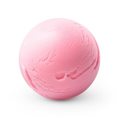 Fototapeta na wymiar Pink Ice Cream Ball isolated on white background