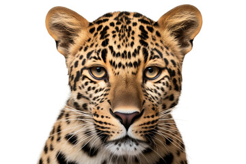 Arabian Leopard Close-Up -on transparent background - obrazy, fototapety, plakaty