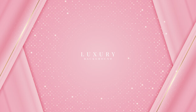Luxurious pink background with sparkling gold and glitter. modern elegant abstract background