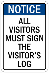 Visitor security sign