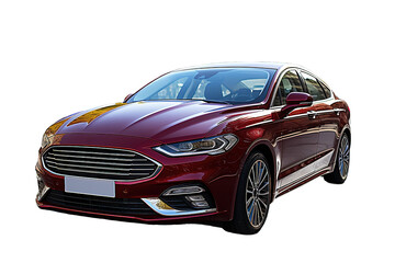 Naklejka premium 3D rendering of a brand-less generic concept car in studio environment isolated on PNG Background. Generative Ai.