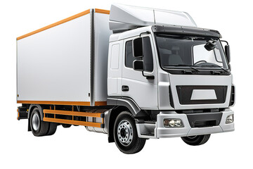 delivery cargo truck template isolated on PNG Background. Generative Ai.