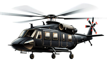 Helicopter isolated on PNG Background. Generative Ai. - obrazy, fototapety, plakaty
