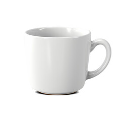White cup isolated on transparent background, ai technology