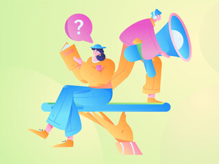 Notification announcement vector creative flat hand drawn illustration
