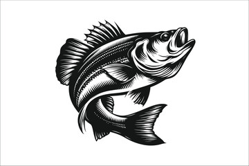 Lunker Legacy: Premium Bass Vector for Avid Anglers