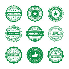 premium quality label badge vector set	
