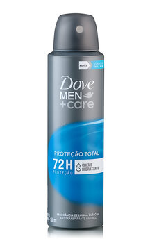 S&Atilde;O PAULO, BRASIL- 14, NOVEMBER, 2023, DESODORANTE ANITRASPIRANTE DOVE MEN CARE 150ml, EM FUNDO BRANCO
