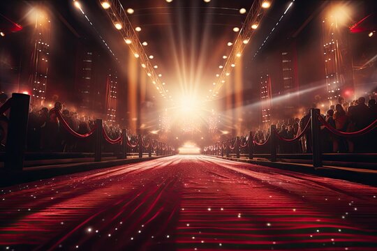Spotlight on the Glittering Stage Beaming with Elegance and Glamour Generative AI