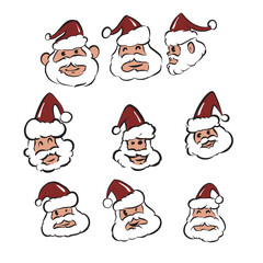 Santa Head Icon Set