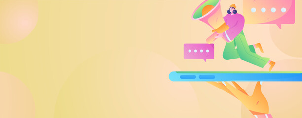 Notification announcement vector creative flat hand drawn illustration
