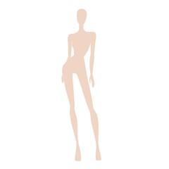 Fototapeta premium Fashion templates. Croquis. A figure of a woman on a white background