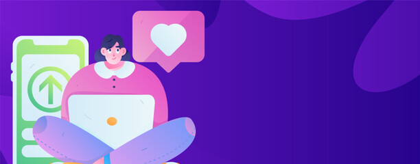 Notification announcement vector creative flat hand drawn illustration
