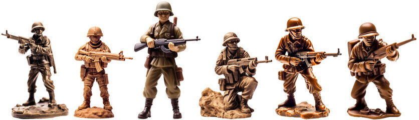 Obraz premium collection of brown plastic soldiers toy figures