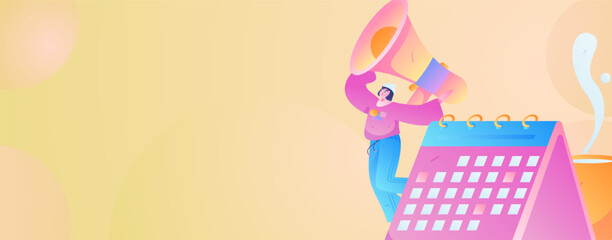 Notification announcement vector creative flat hand drawn illustration
