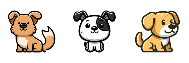 Cute dog icon. Vector illustration