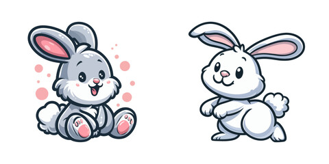 Obraz na płótnie Canvas Cute rabbit icon. Vector illustration