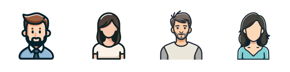 Avatar icon isolated on a white background. Vector illustration