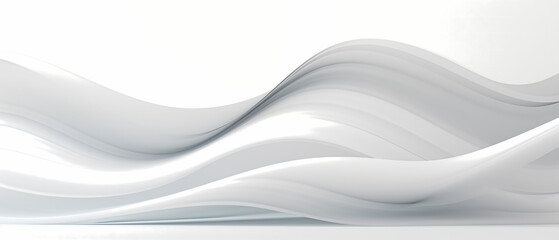 Fototapeta premium Luxury waves white shine abstract background.