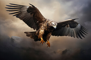 Majestic Eagle Soaring High: A Display of Power and Freedom, ai generative