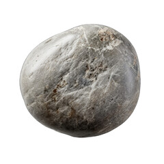 Diorite pebble isolated on transparent background