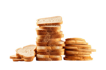 a collection of sliced bread isolated on a transparent background, generative ai