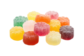 a collection of gumdrops isolated on a transparent background, generative ai