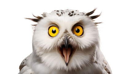 common barn owl head isolated on transparent background