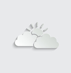 weather icon  sun and cloud vector symbol