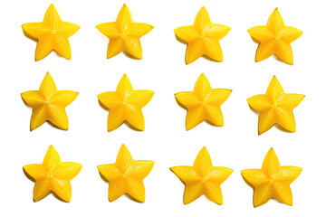 Obraz premium a collection of starfruit isolated on a transparent background, generative ai