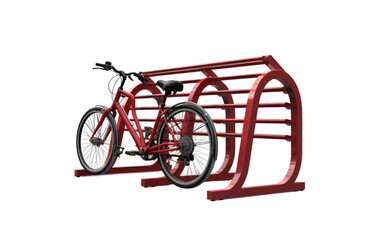 Splendid Red Color Bike Rack Isolated on Transparent Background PNG.