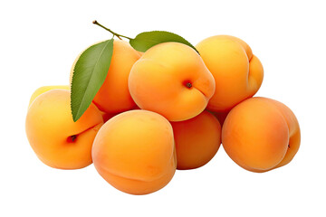 a collection of apricots isolated on a transparent background, generative ai