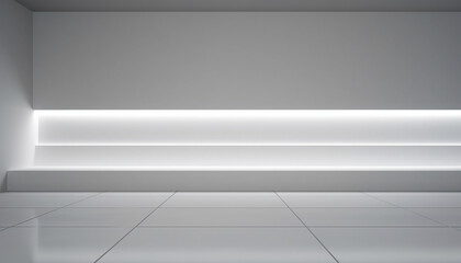 empty white shelf generating by AI technology