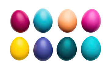 Fototapeta na wymiar a collection of colorful easter eggs isolated on a transparent background, generative ai