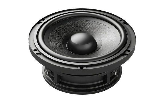 Shiny Black Smooth Car Speaker System Isolated on Transparent Background PNG.