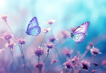 Obraz premium butterfly on flower generating by AI technology