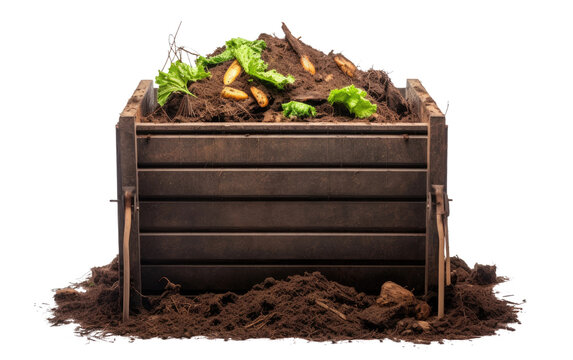 Charming Photo of Compost Bin Isolated on Transparent Background PNG.