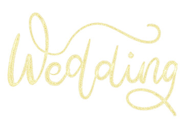 gold wedding lettering