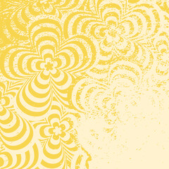Retro grunge background. Groovy ornament. Retro groovy grunge. Yellow wallpaper. 60s and 70s groovy vintage style. Grunge hipppie wallpaper. Y2k trendy style. Nostalgia for the 70s.