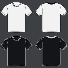 Blank white t-shirt template vector  and  t-shirt mock-up design