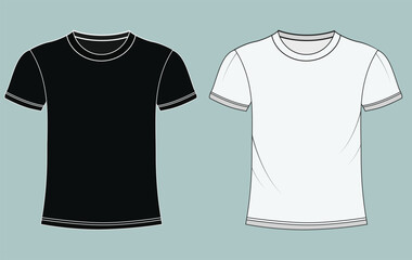 Blank white t-shirt template vector  and  t-shirt mock-up design