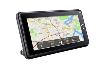 Amazing Pretty GPS Navigation System Isolated on Transparent Background PNG.