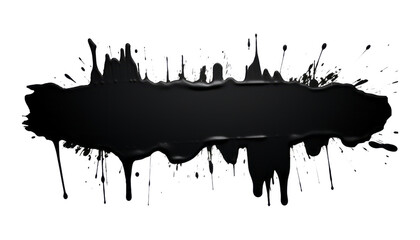 black ink splat isolated on transparent background cutout